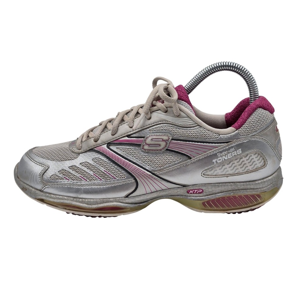 Skechers Shape-ups Toners Shoes Womens Size 8 Silver Pink SN 13000‎ Sneakers